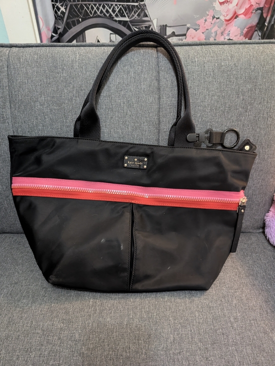 kate spade Handbags - kate spade Black Tote with Pink and Red Zip Accent